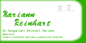 mariann reinhart business card